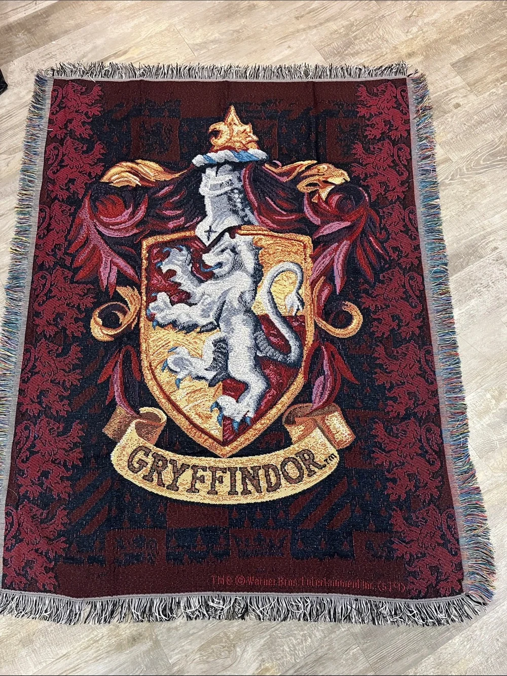 Gryffindor Crest Woven Throw Blanket - Burgundy Accent tapestry Harry potter